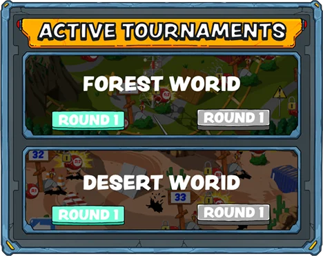 Active tournaments panel